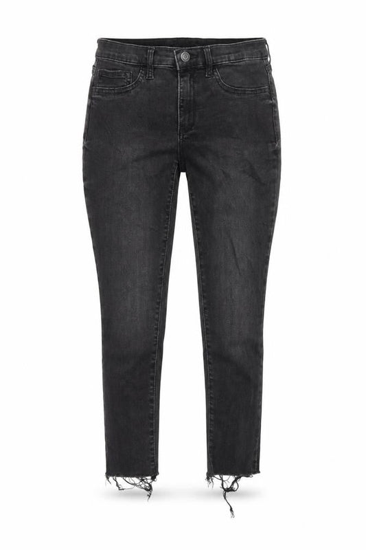 Gap Womens Black Cotton Skinny Jeans Size 28 Regular Zip - Distressed Hems