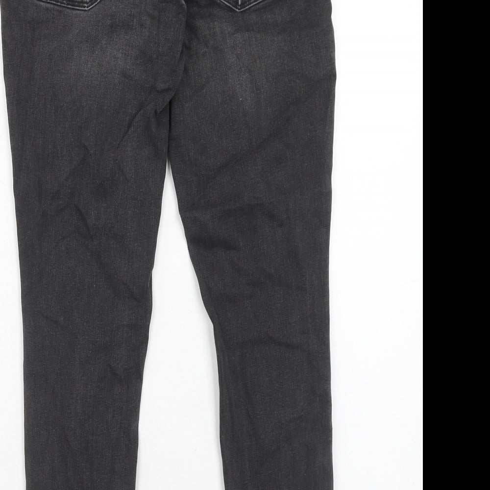 Gap Womens Black Cotton Skinny Jeans Size 28 Regular Zip - Distressed Hems