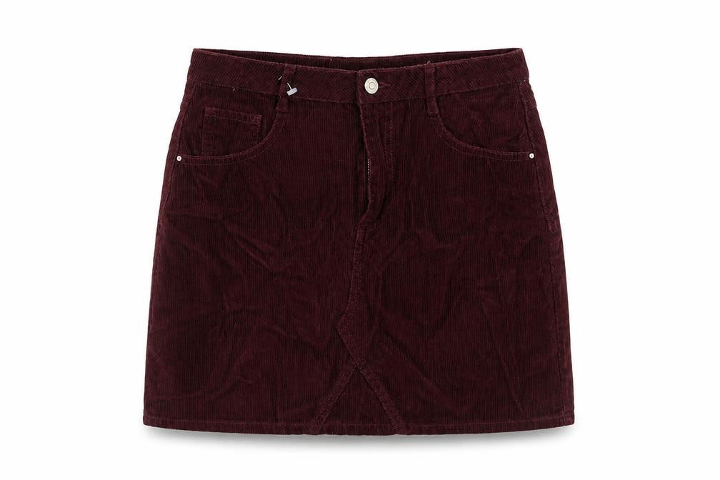 Denim & Co. Womens Red Cotton Straight & Pencil Skirt Size 12 Zip