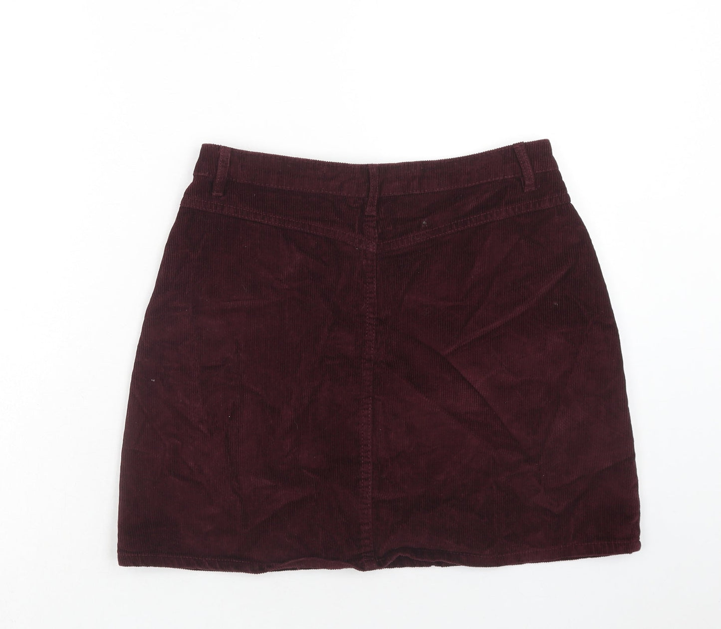 Denim & Co. Womens Red Cotton Straight & Pencil Skirt Size 12 Zip