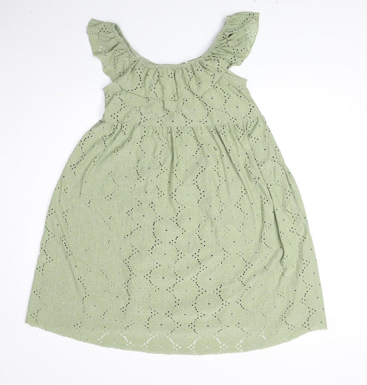 Mamalicious Womens Green Geometric Polyester Trapeze & Swing Size M Off the Shoulder Pullover