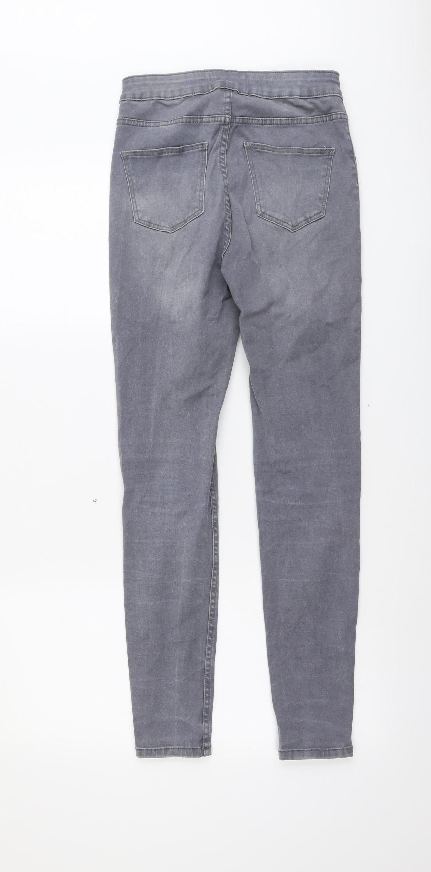 New Look Womens Grey Cotton Skinny Jeans Size 8 L28 in Regular Button