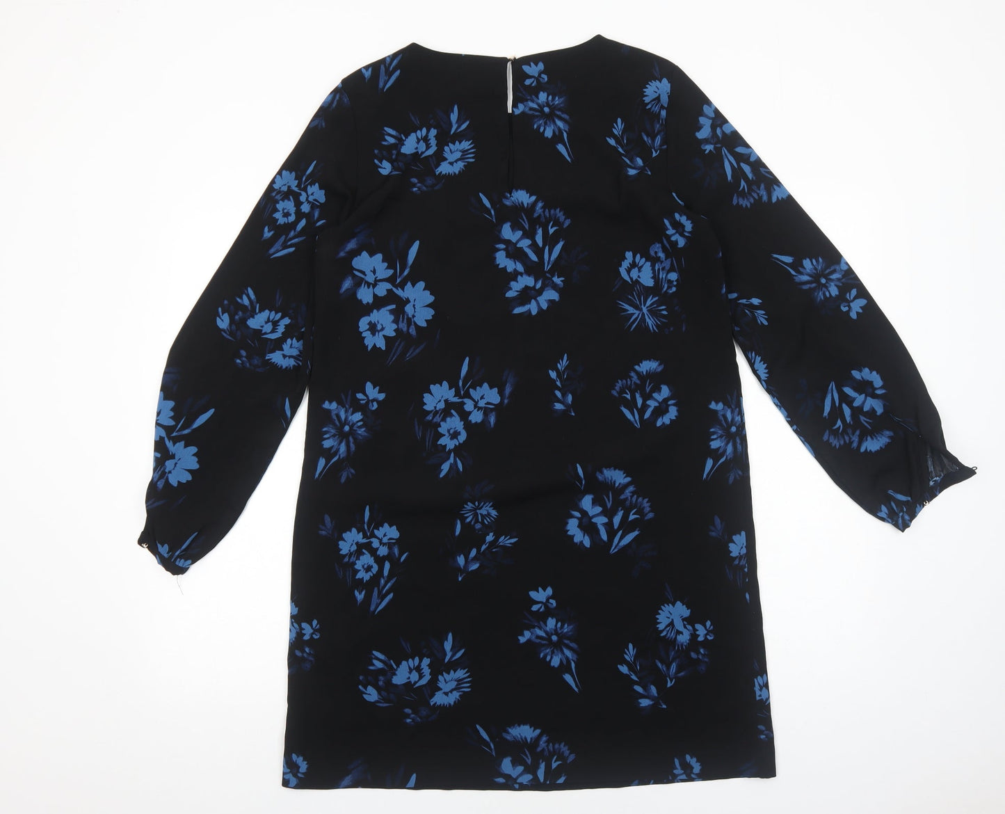 H&M Womens Black Floral Polyester A-Line Size 12 Round Neck Pullover