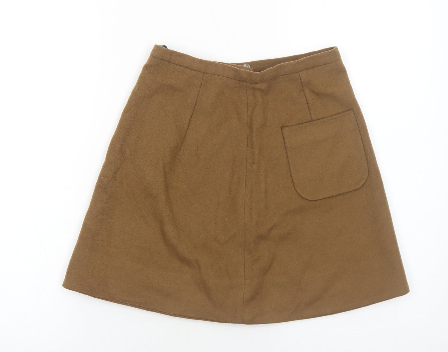 COS Womens Brown Polyester Straight & Pencil Skirt Size 6 Zip