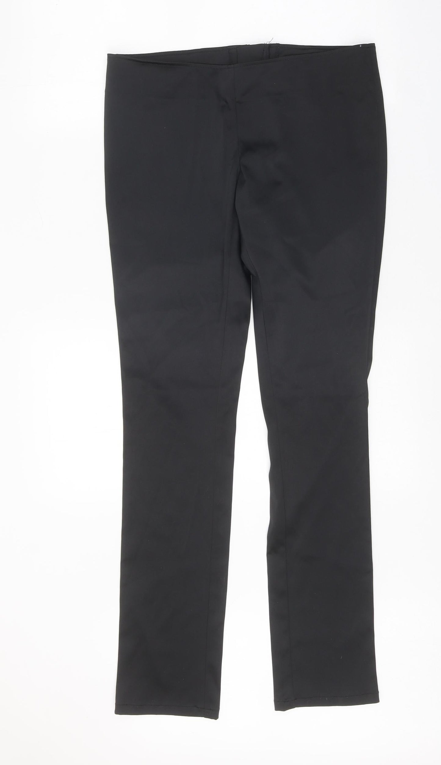 Topshop Womens Black Polyester Trousers Size 10 Regular Zip