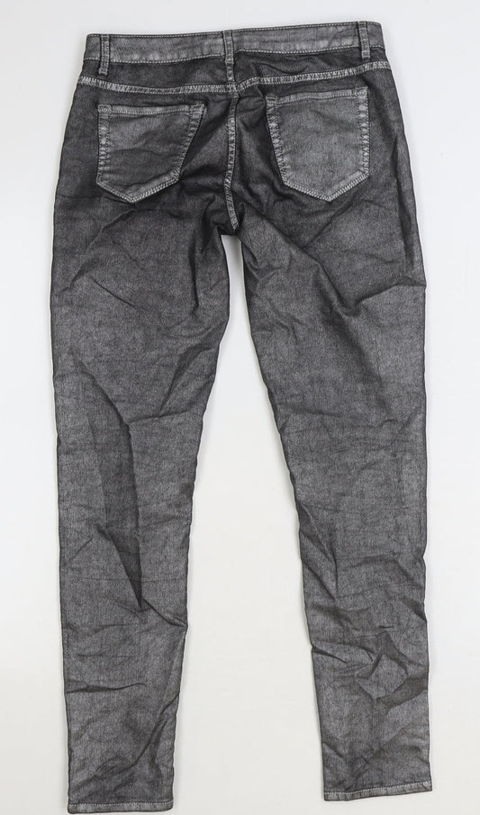 Miss Denim Womens Grey Cotton Skinny Jeans Size 10 Regular Zip