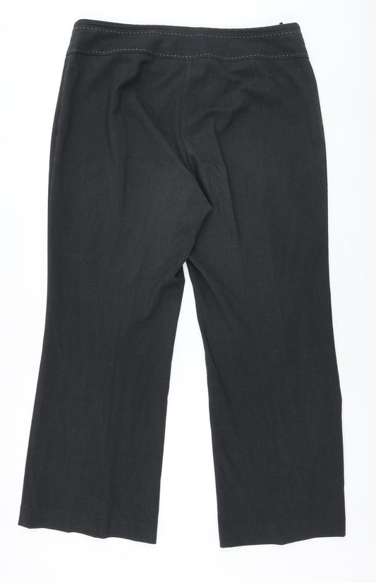 Marks and Spencer Womens Grey Polyester Dress Pants Trousers Size 16 Regular Zip