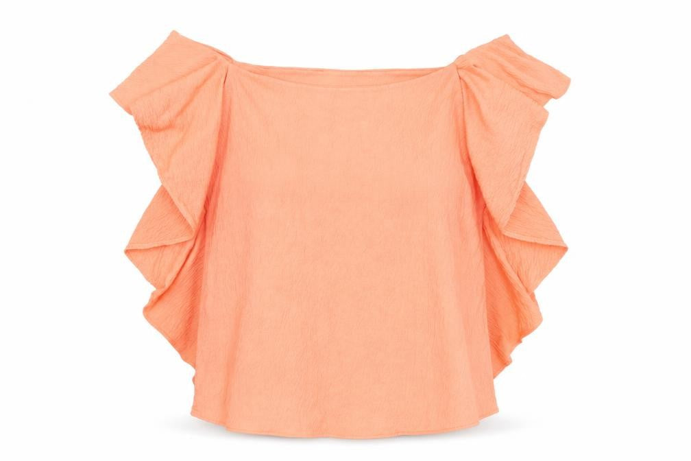 Marks and Spencer Womens Orange Polyester Basic Blouse Size 12 Boat Neck