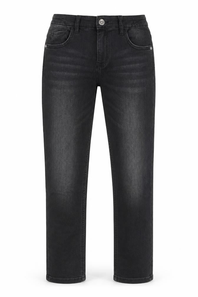 Marks and Spencer Girls Black Cotton Straight Jeans Size 10-11 Years Slim Zip