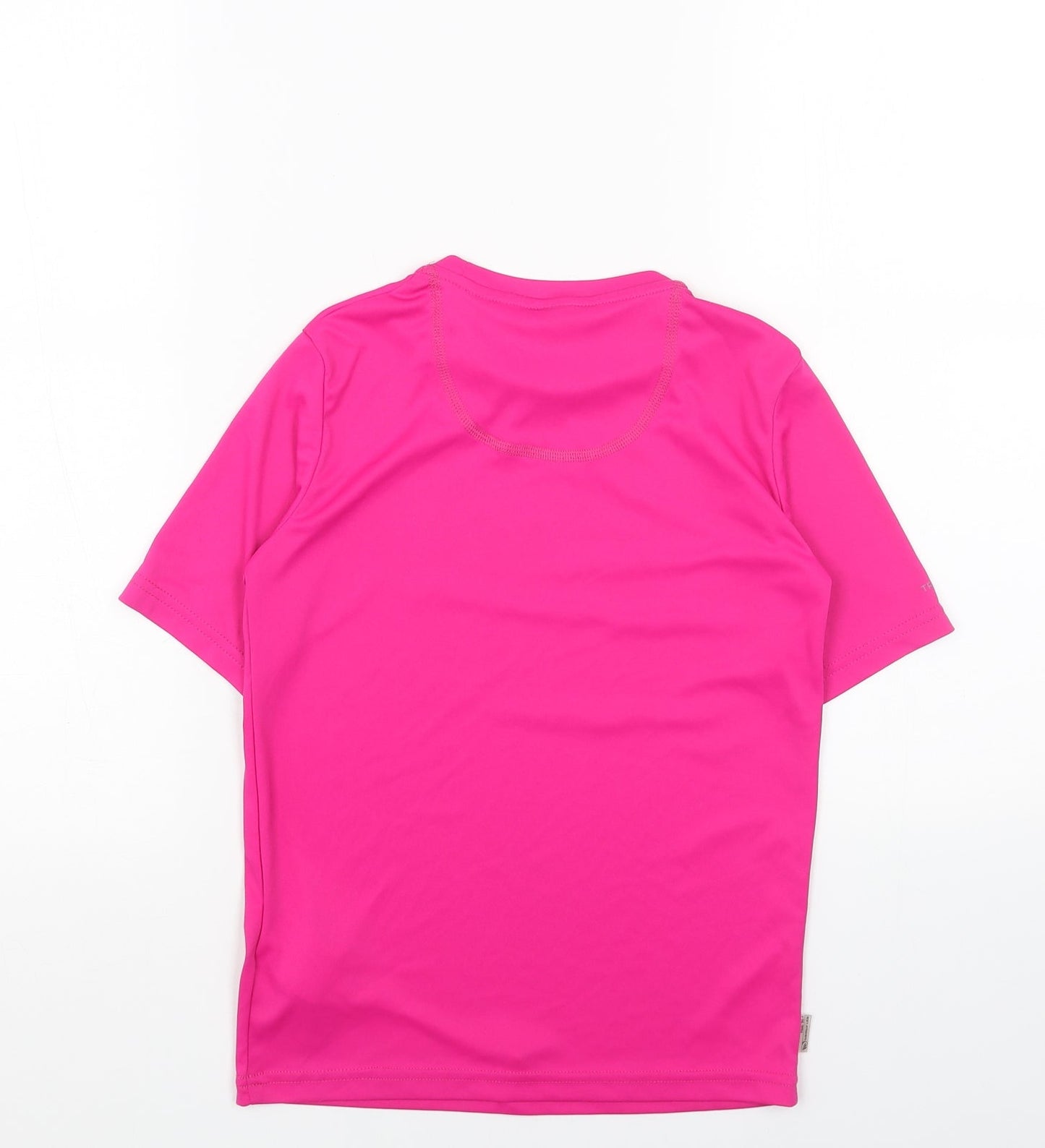 DECATHLON Girls Pink Polyester Basic T-Shirt Size 12 Years Round Neck Pullover