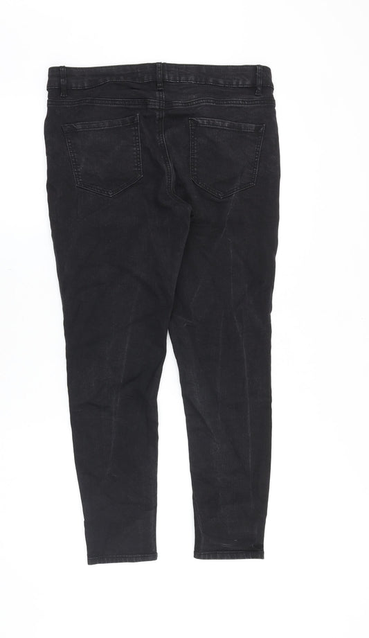 George Womens Black Cotton Skinny Jeans Size 10 Slim Zip