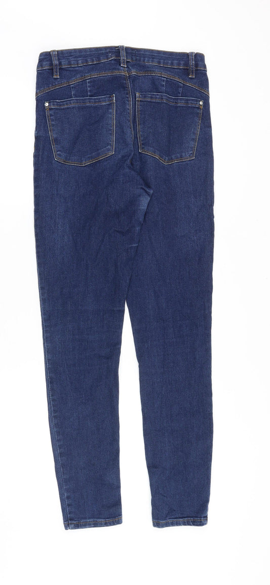 Denim & Co. Womens Blue Cotton Skinny Jeans Size 10 Regular Zip
