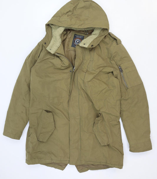 Brave Soul Womens Brown Jacket Size M Zip - Hooded