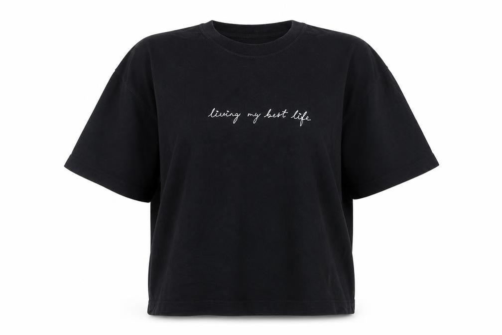 Topshop Womens Black Cotton Basic T-Shirt Size S Round Neck - Living my Best Life