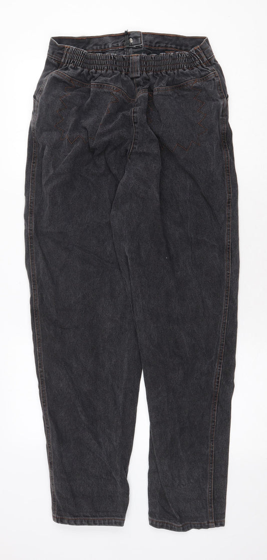 Preworn Womens Grey Cotton Straight Jeans Size 10 Regular Zip - Bird Detail