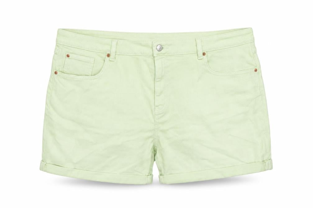 Marks and Spencer Womens Green Cotton Boyfriend Shorts Size 22 Regular Zip