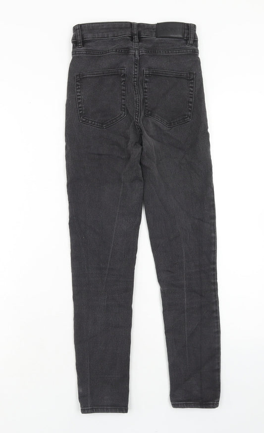 Monki Womens Black Cotton Skinny Jeans Size 25 in Slim Zip
