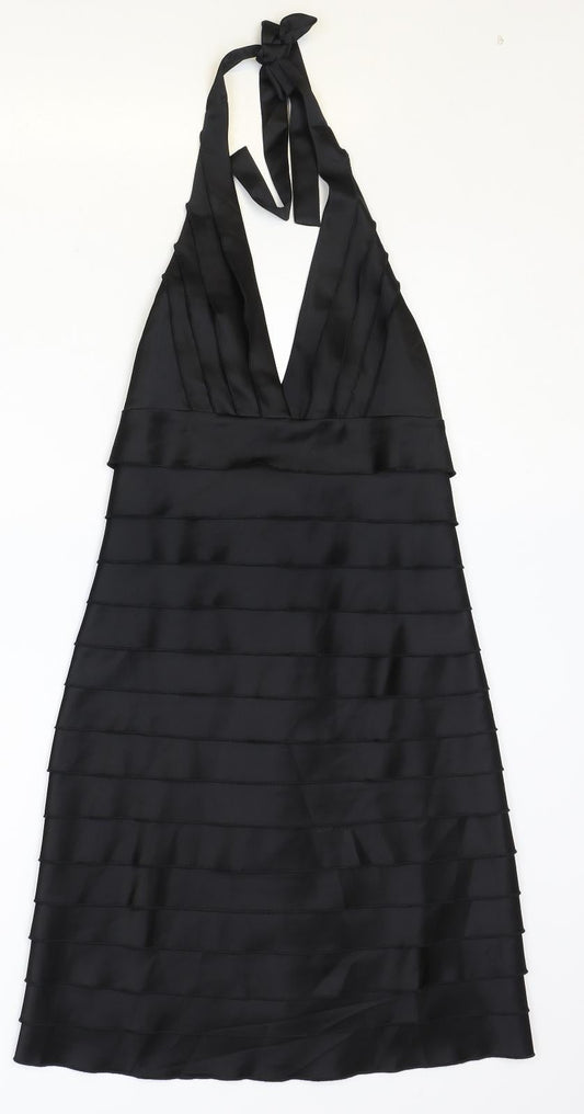 Todays Woman Womens Black Polyester A-Line Size 8 Halter Zip