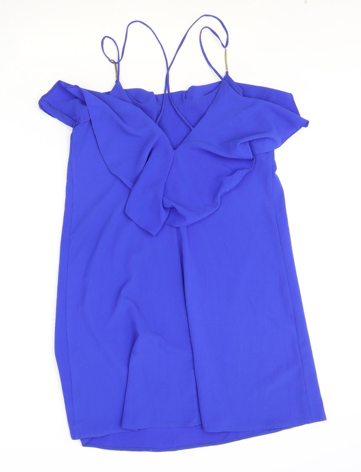 Atmosphere Womens Blue Polyester A-Line Size 12 Round Neck Pullover