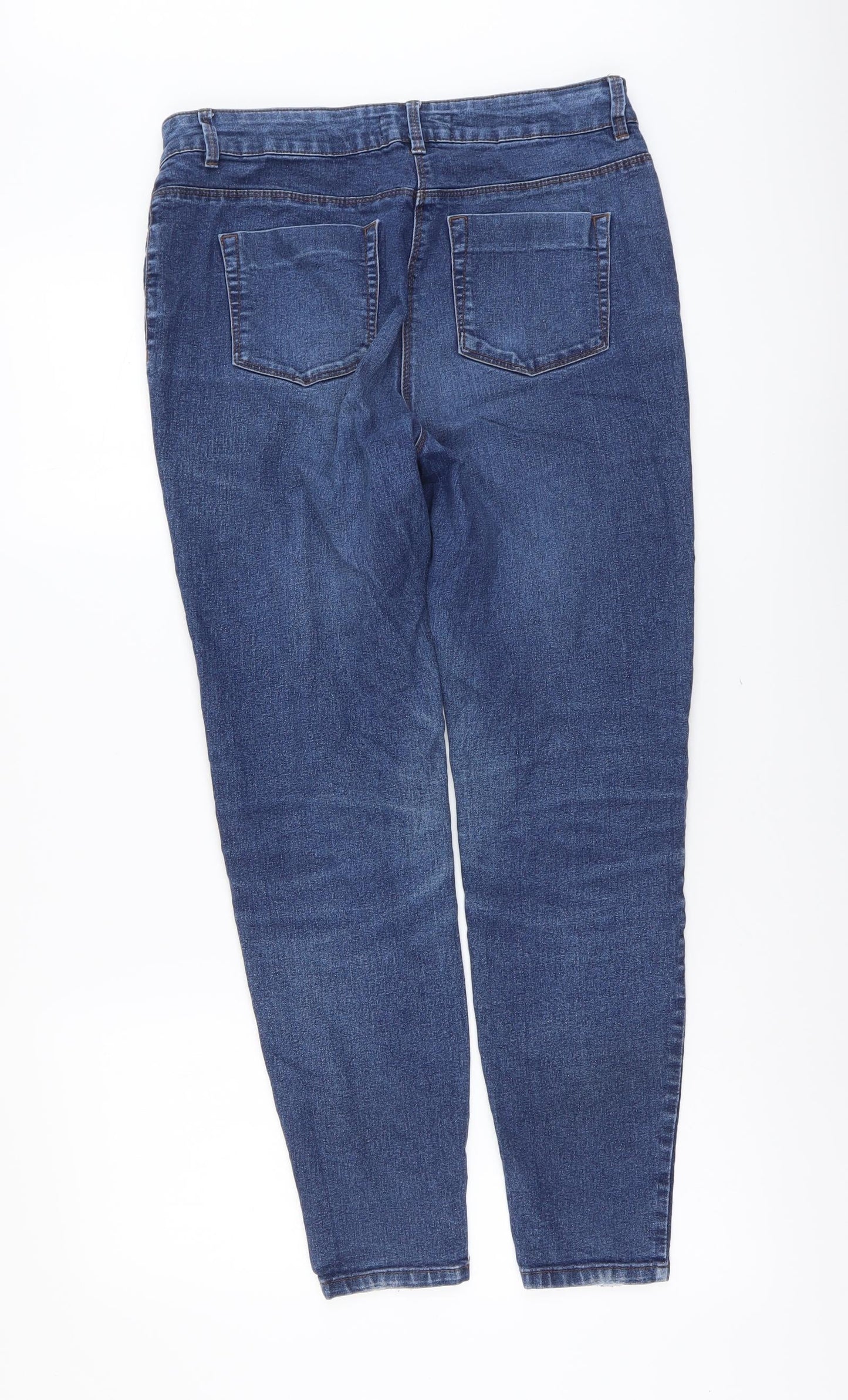 Papaya Womens Blue Cotton Skinny Jeans Size 10 L27 in Regular Button