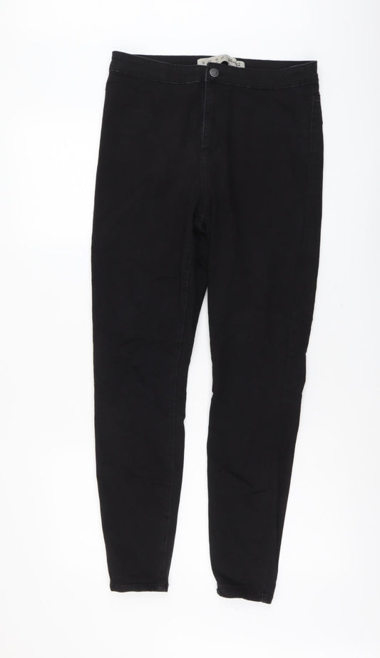Denim & Co. Womens Black Cotton Skinny Jeans Size 14 L28 in Regular Button