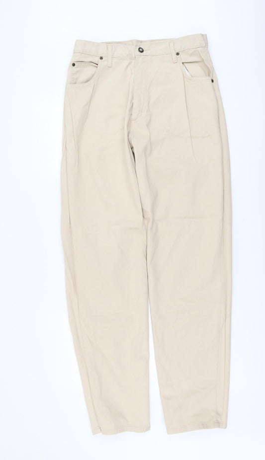 Kesso Womens Beige Cotton Straight Jeans Size 14 L33 in Regular Button