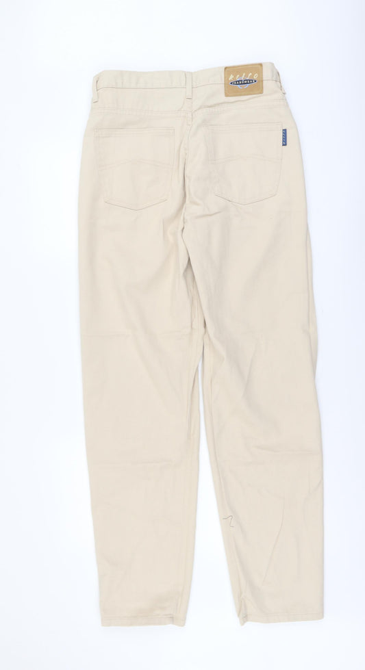 Kesso Womens Beige Cotton Straight Jeans Size 14 L33 in Regular Button