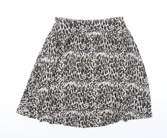 Ann Taylor Womens Brown Animal Print Viscose Swing Skirt Size M - Leopard Pattern