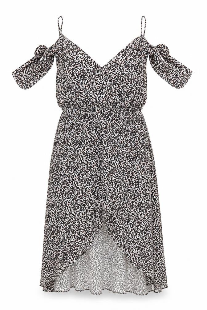 Oasis Womens Multicoloured Geometric Viscose Fit & Flare Size 8 V-Neck Pullover