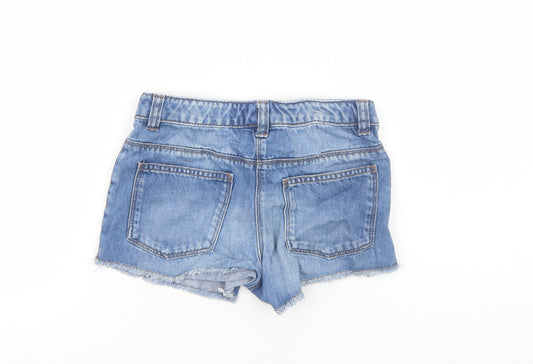 NEXT Girls Blue Cashgora Hot Pants Shorts Size 8 Years Regular Zip