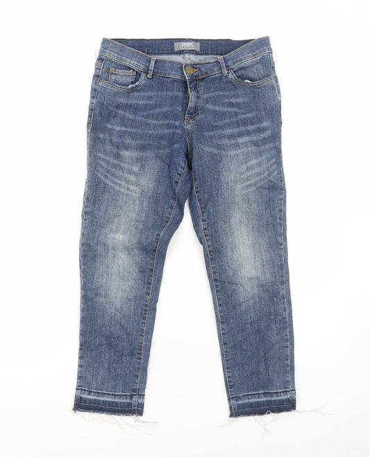 Dorothy Perkins Womens Blue Cotton Straight Jeans Size 10 Regular Zip