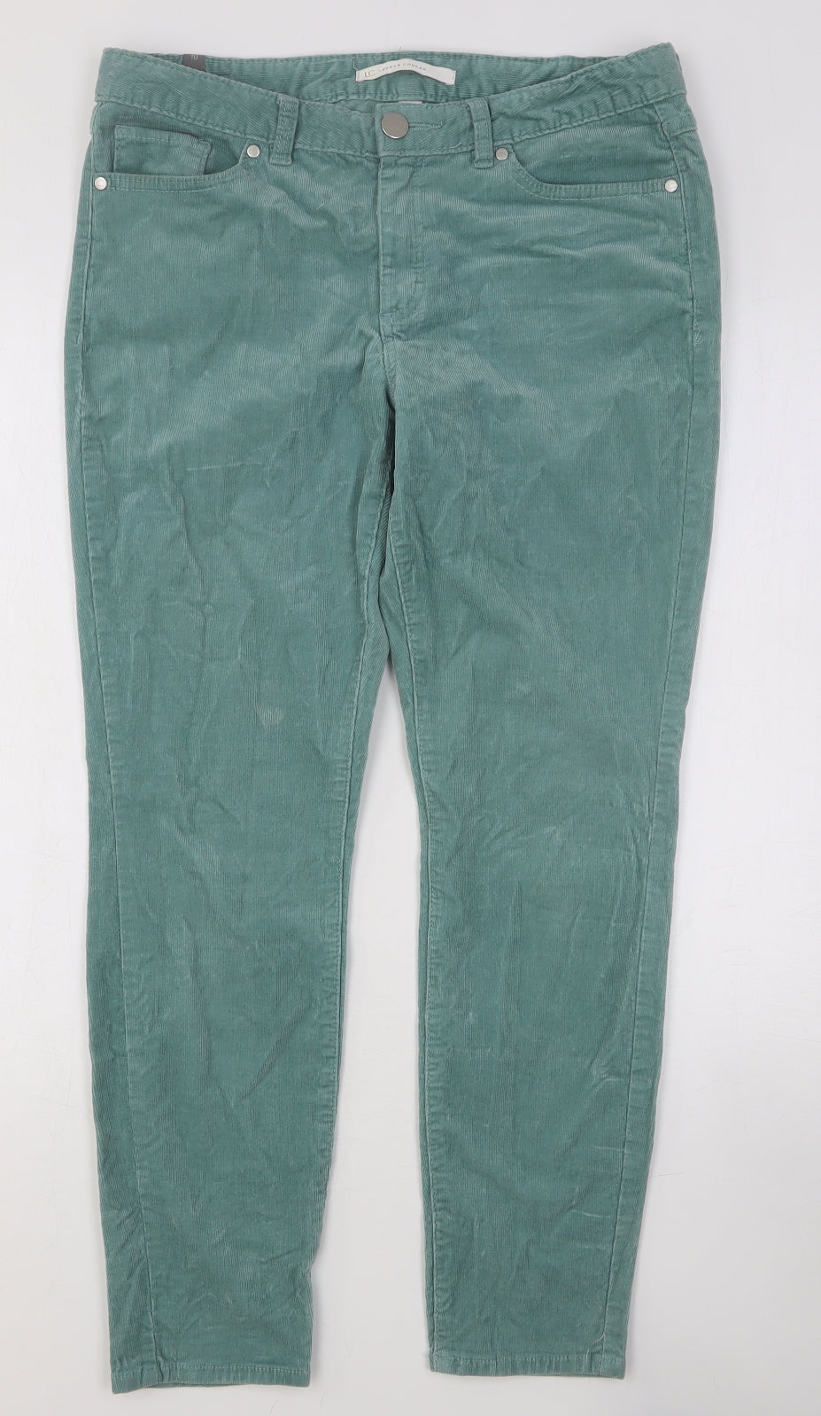 Lauren Conrad Womens Green Cotton Skinny Jeans Size 10 Regular Button