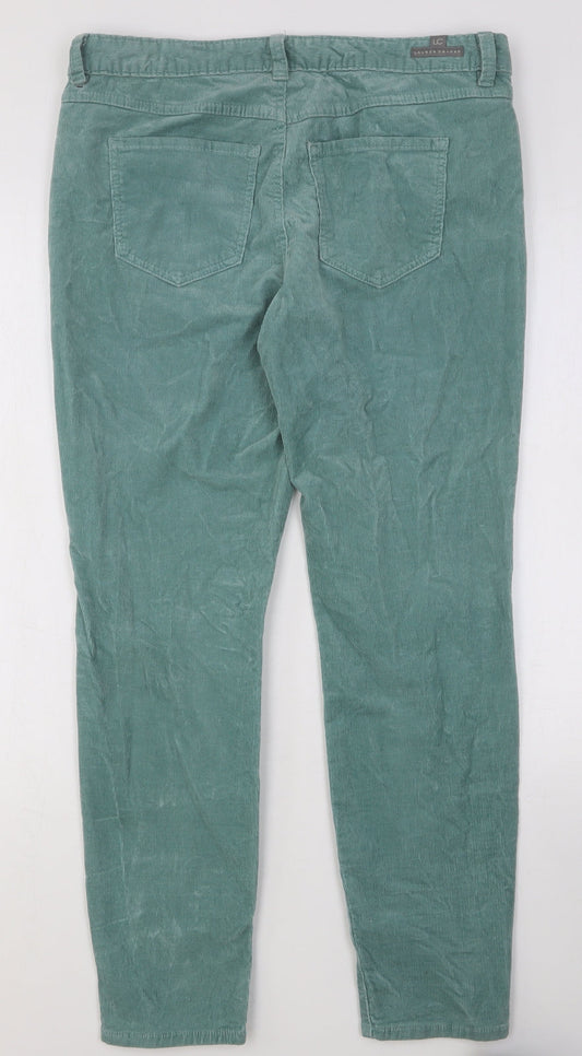 Lauren Conrad Womens Green Cotton Skinny Jeans Size 10 Regular Button