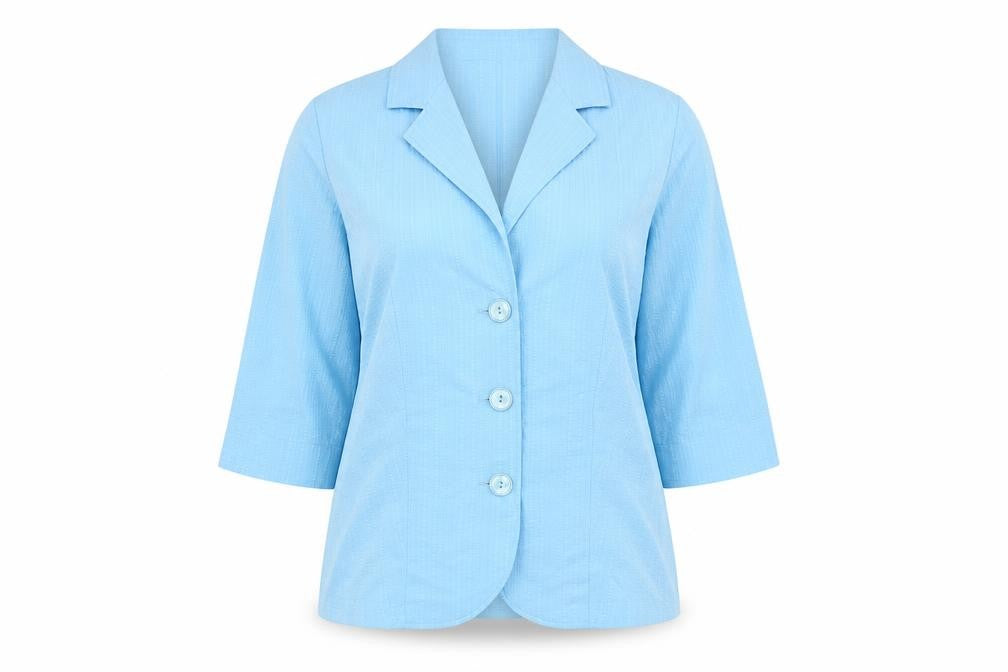 Fabiani Womens Blue Polyester Basic Button-Up Size 14 Collared