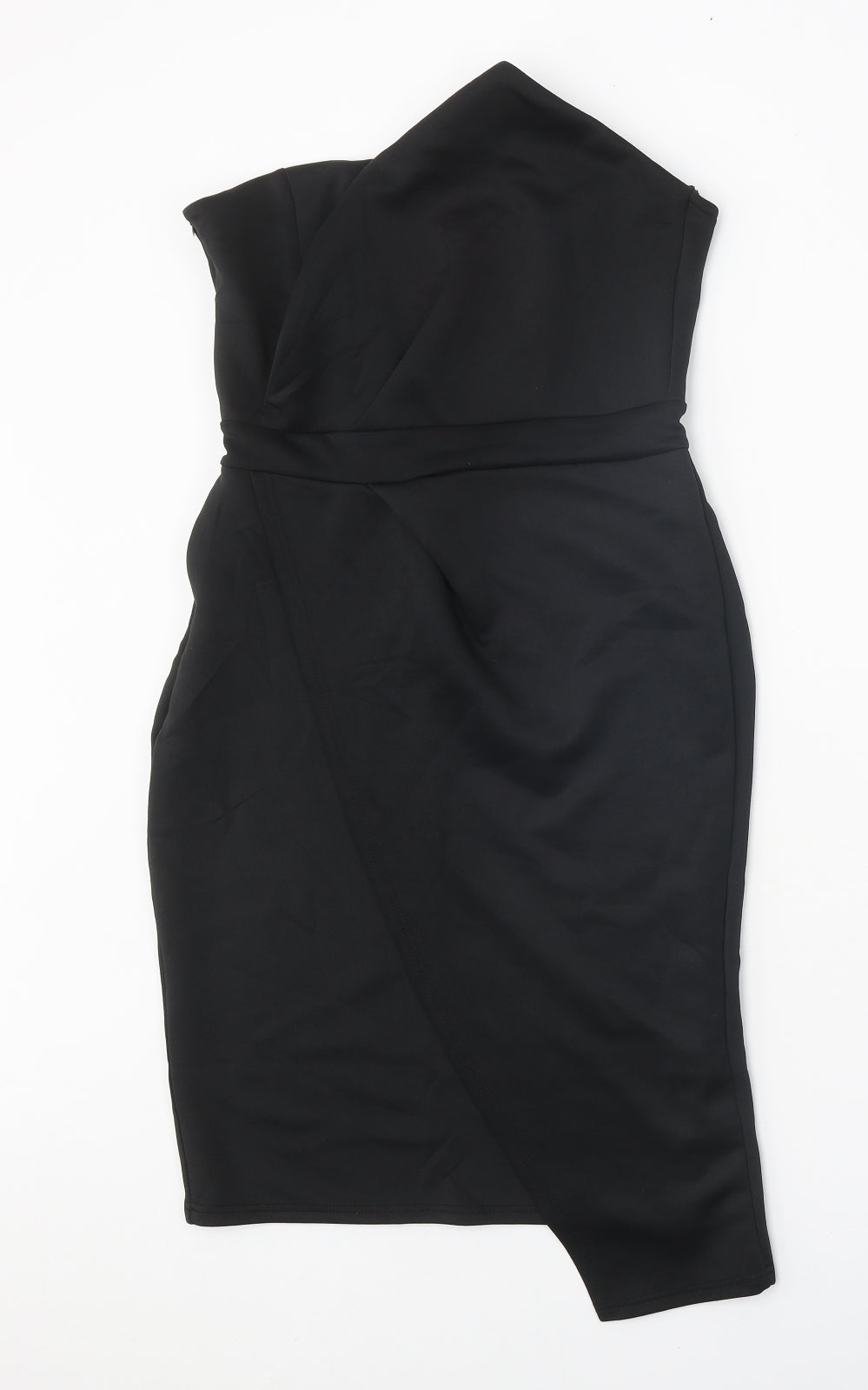 Preworn Womens Black Cotton Shift Size L Off the Shoulder Zip