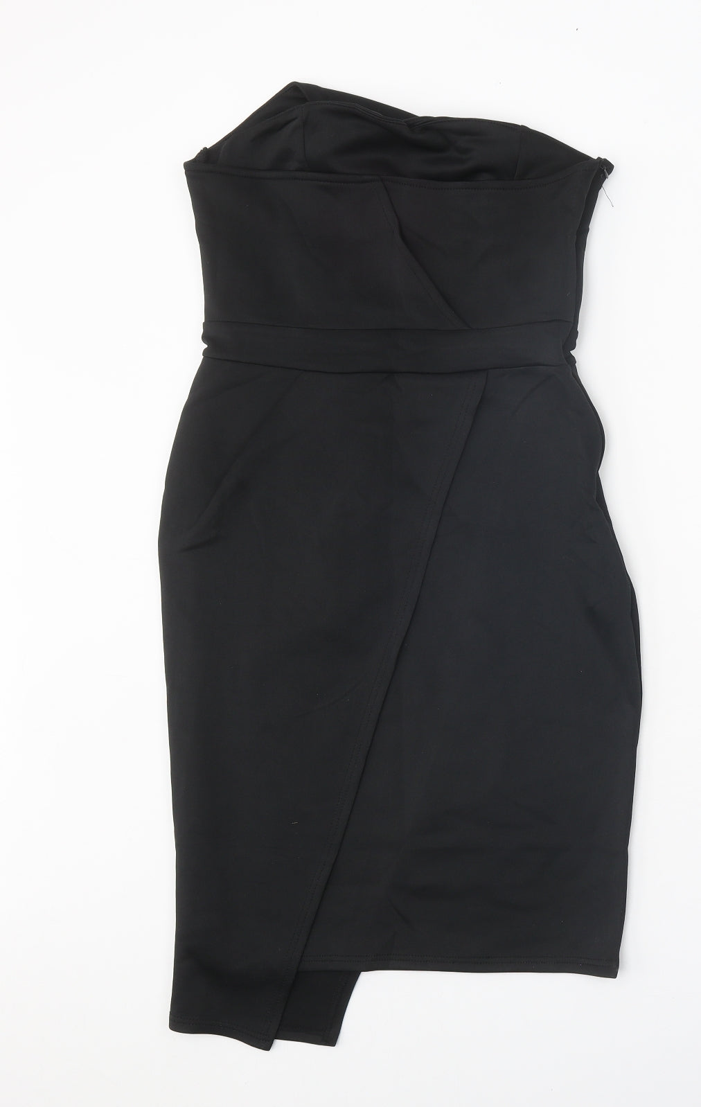 Preworn Womens Black Cotton Shift Size L Off the Shoulder Zip
