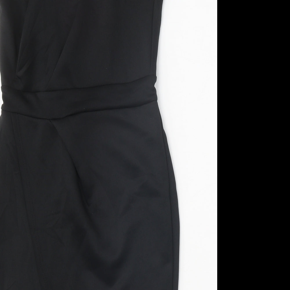 Preworn Womens Black Cotton Shift Size L Off the Shoulder Zip