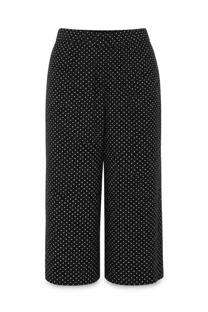 Essence Womens Black Polka Dot Viscose Trousers Size 32 Regular