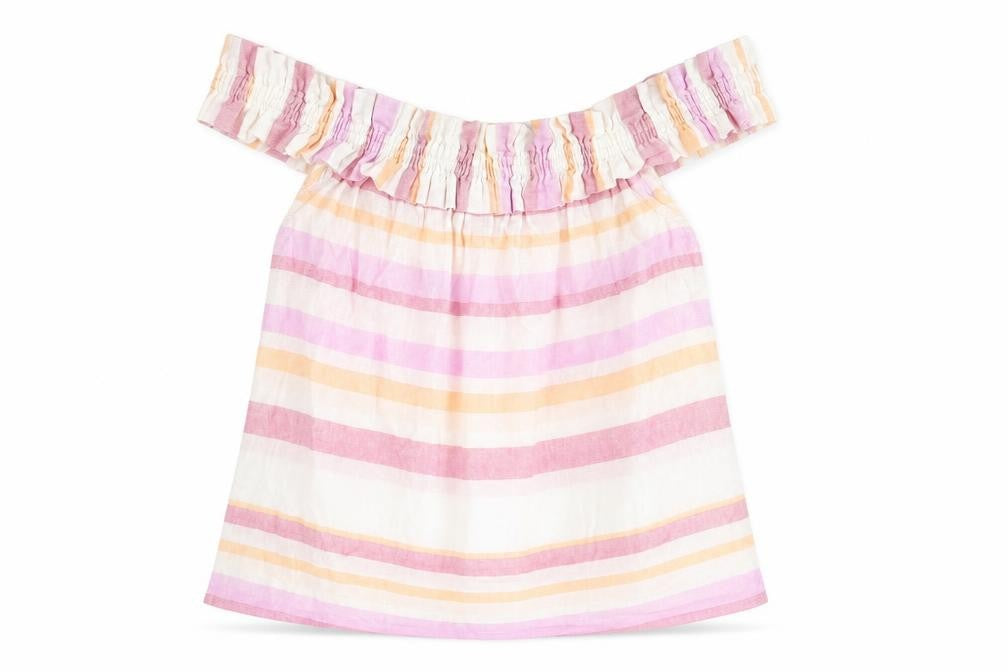 VERO MODA Womens Multicoloured Striped Cotton Basic Tank Size XS Off the Shoulder - Bardot