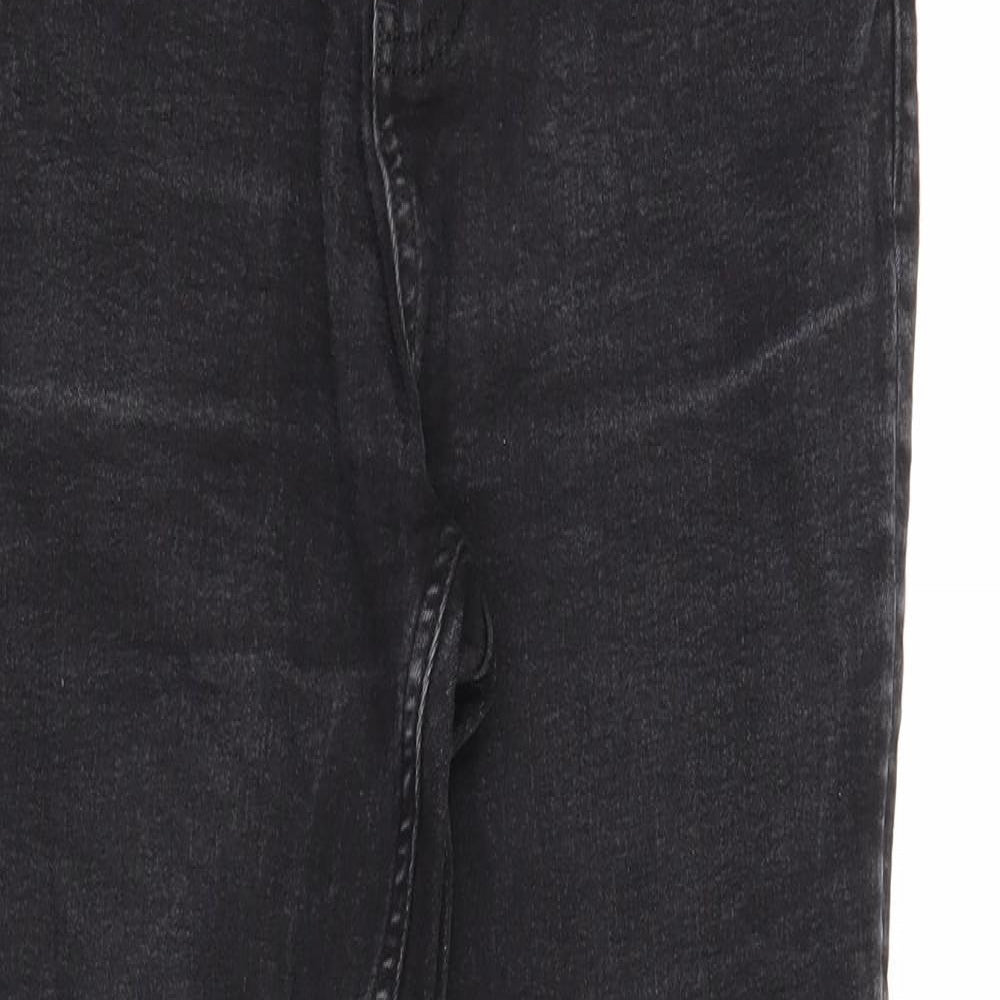 Marks and Spencer Womens Black Cotton Skinny Jeans Size 12 Regular Zip