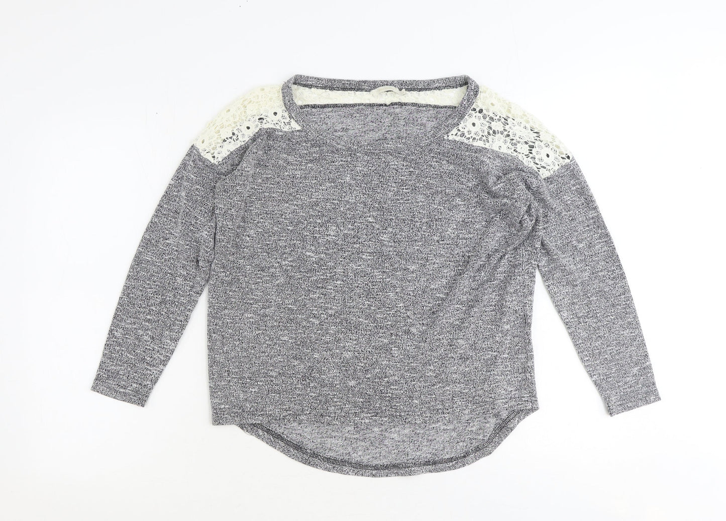 Ged London Womens Grey Round Neck Polyester Pullover Jumper Size S Pullover