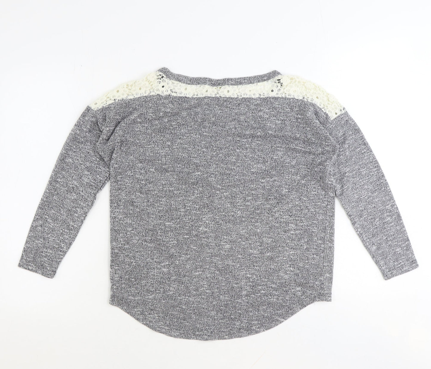 Ged London Womens Grey Round Neck Polyester Pullover Jumper Size S Pullover