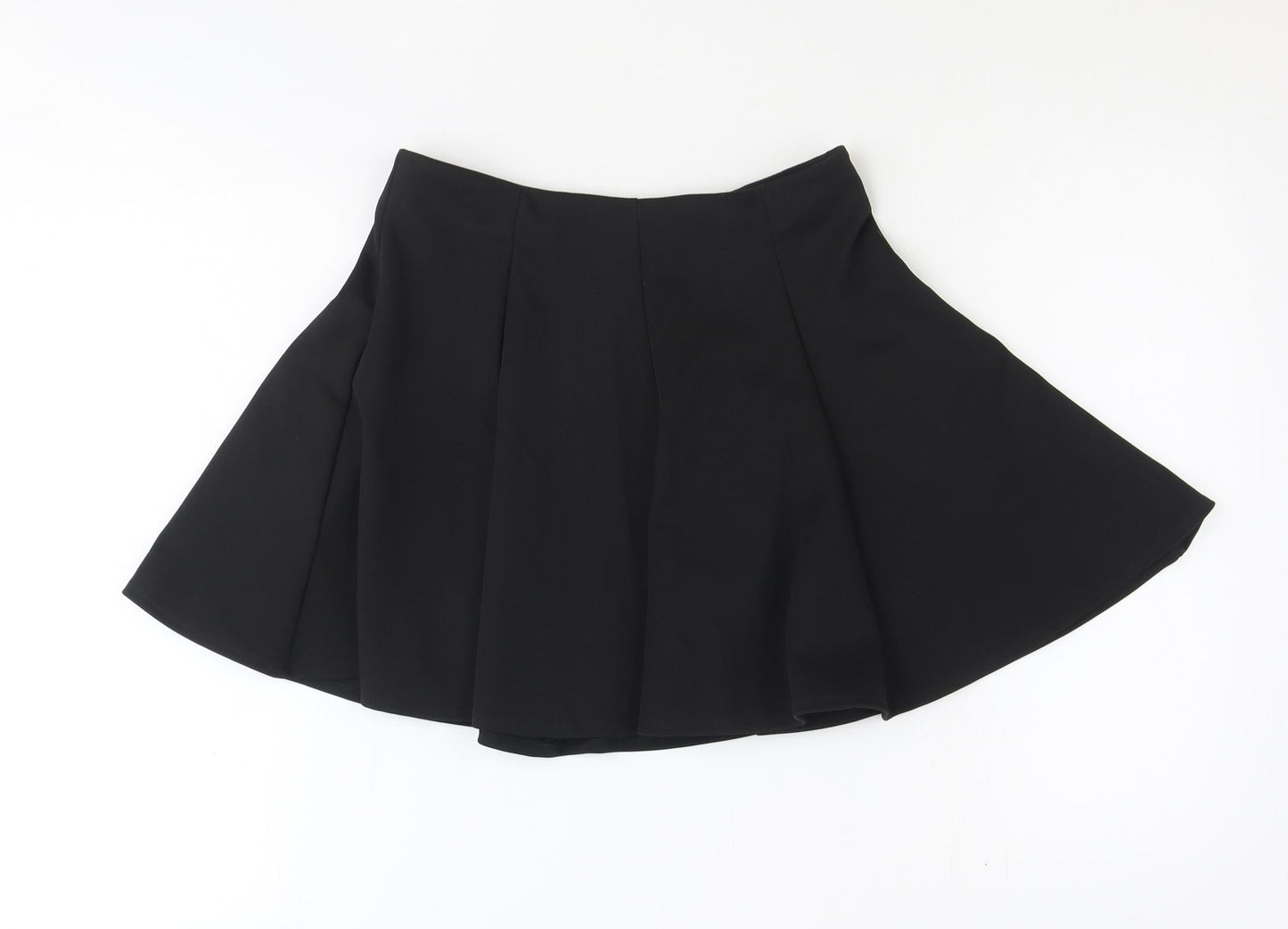 New Look Girls Black Polyester Skater Skirt Size 10 Years Regular Zip