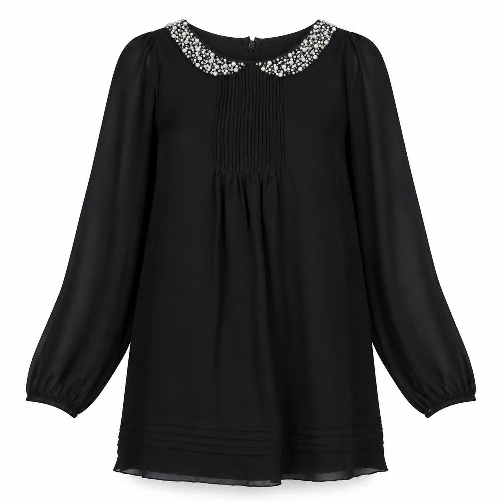 NEXT Womens Black Polyester Shift Size 10 Collared Zip