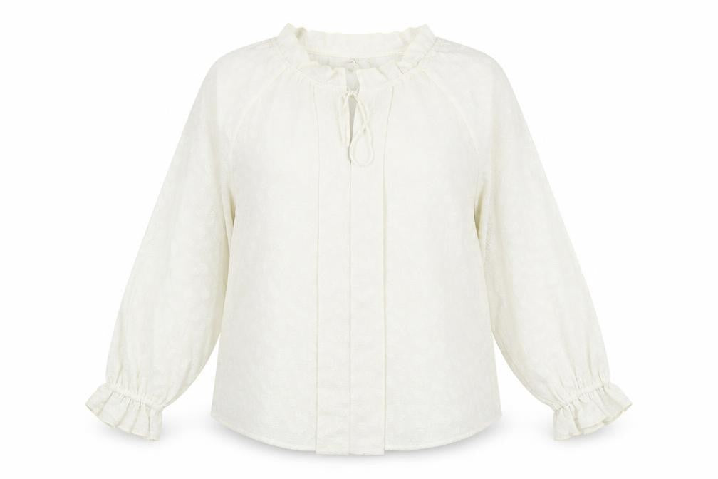 Marks and Spencer Womens Ivory Animal Print Polyester Basic Blouse Size 14 Scoop Neck - Leopard Print Tie Neck Detail
