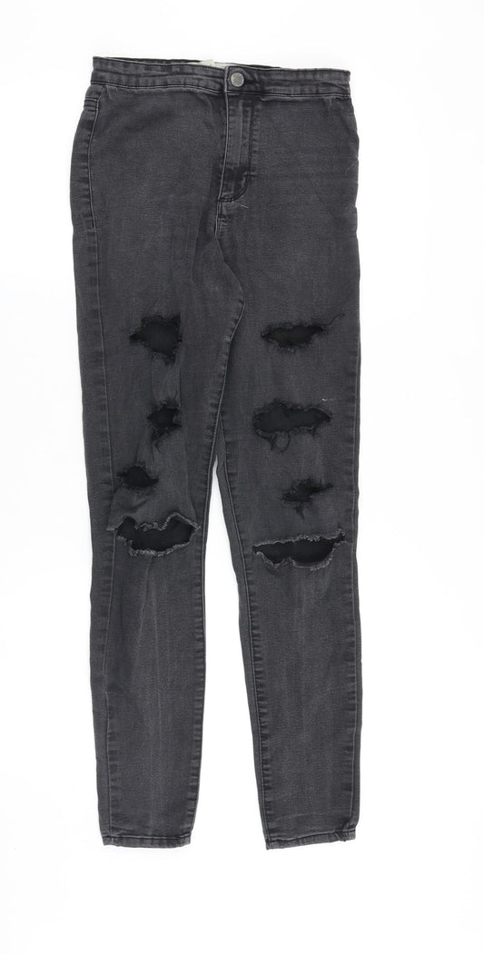 Denim & Co. Womens Black Cotton Skinny Jeans Size 10 Slim Zip