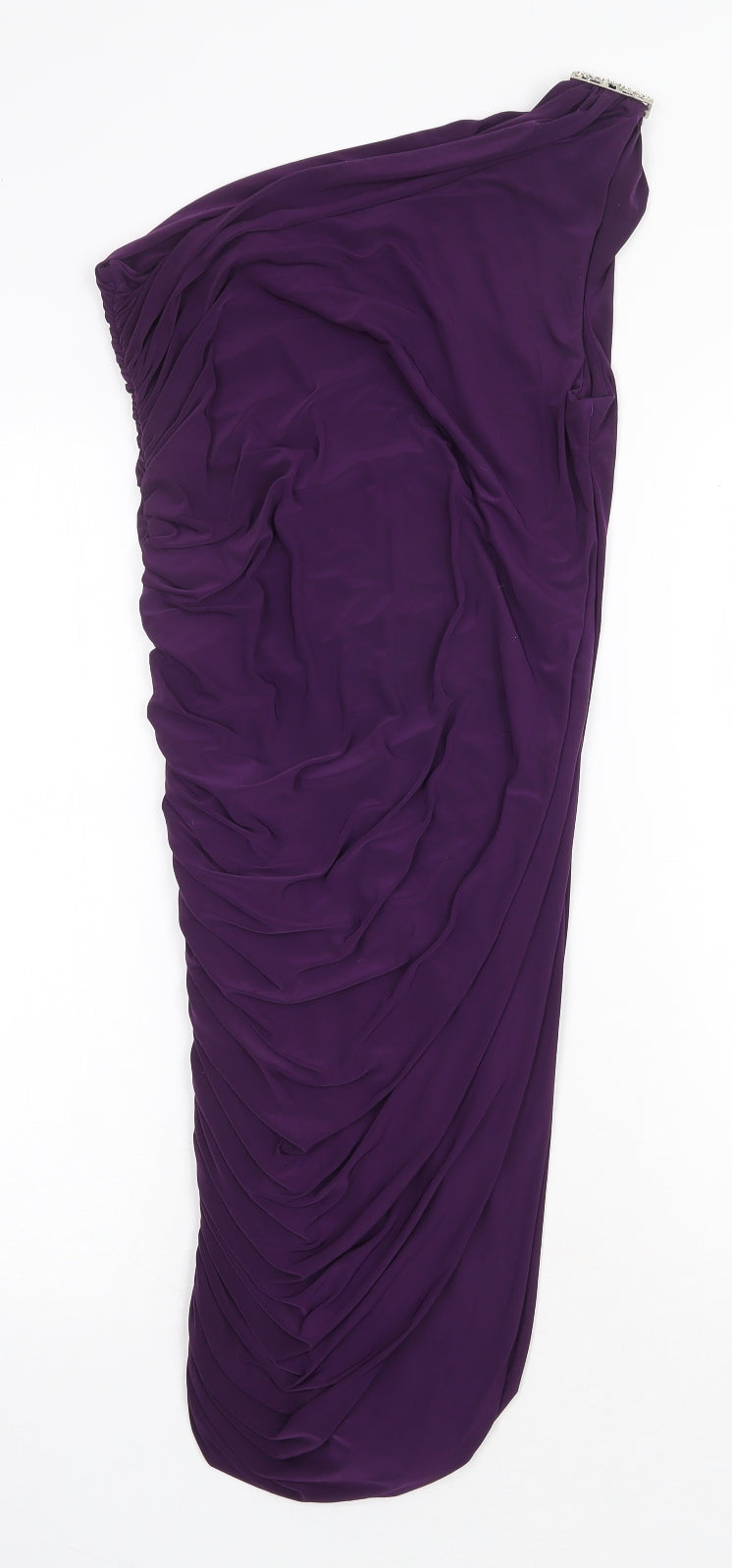 Blue Banana Womens Purple Polyester Sheath Size 14 One Shoulder Pullover