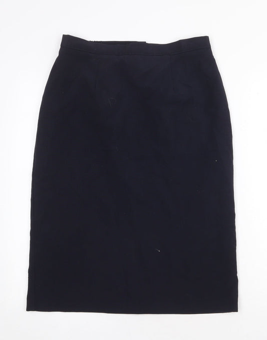 Preworn Womens Blue Polyester Straight & Pencil Skirt Size 30 in Zip