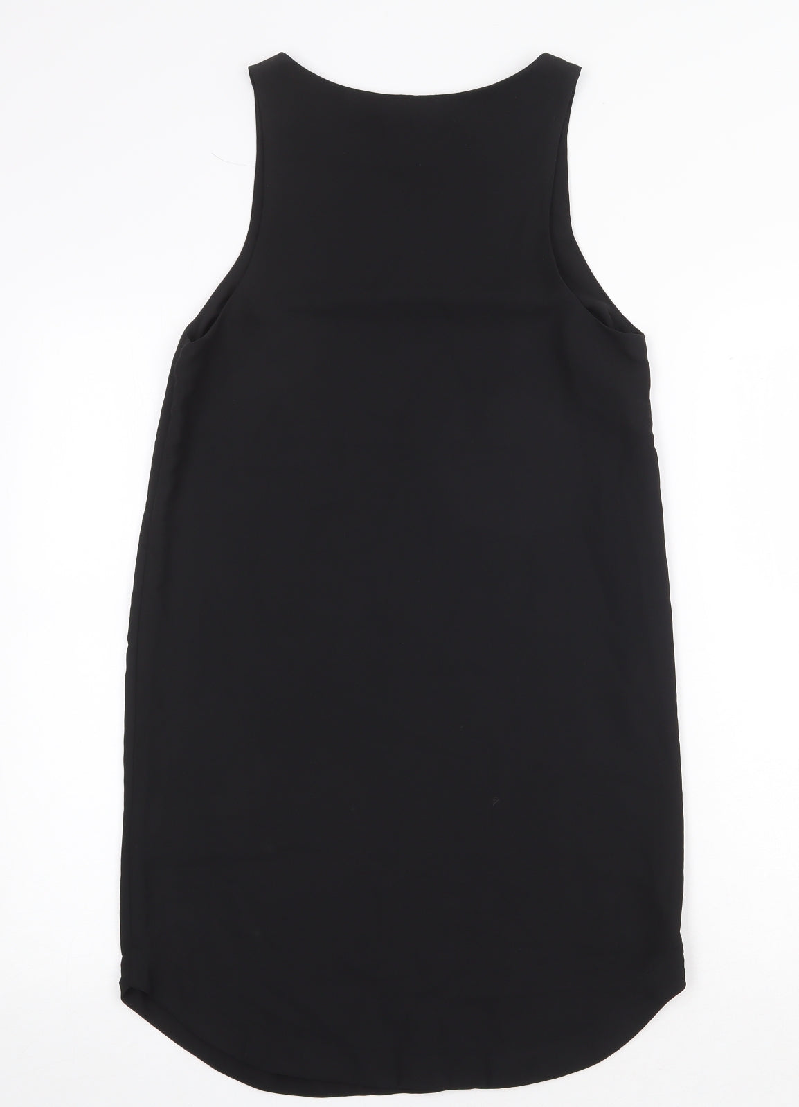 H&M Womens Black Polyester Tank Dress Size 6 Boat Neck Pullover