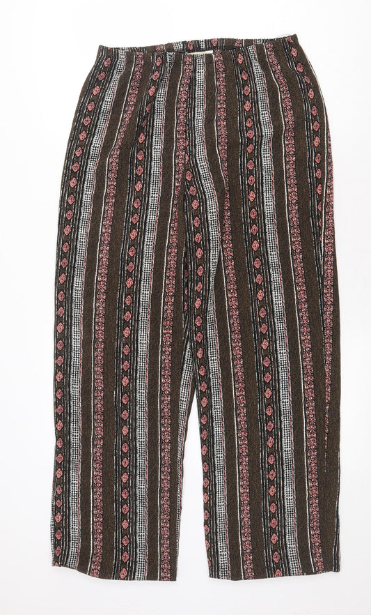 Tradition Womens Multicoloured Geometric Polyester Trousers Size 30 in Regular